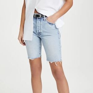 Mother The Trickster Short Fray Bermuda Silhouette Denim Shorts Size 25